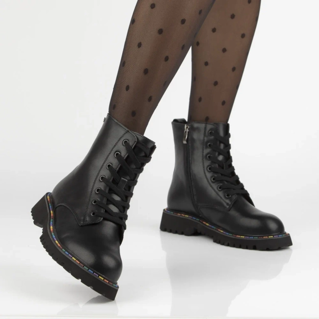 Leather ankle boots Filippo DBT7428/25 BK black