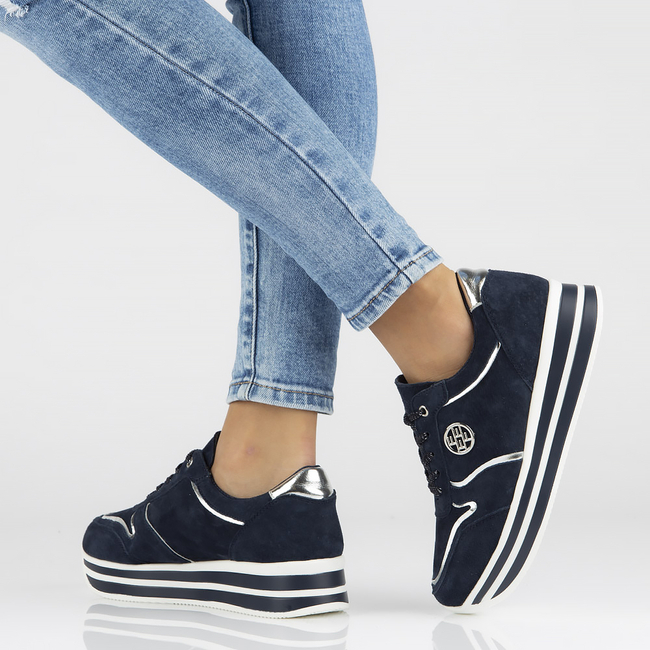 Leather Sneakers Filippo DP3682/22 NV navy