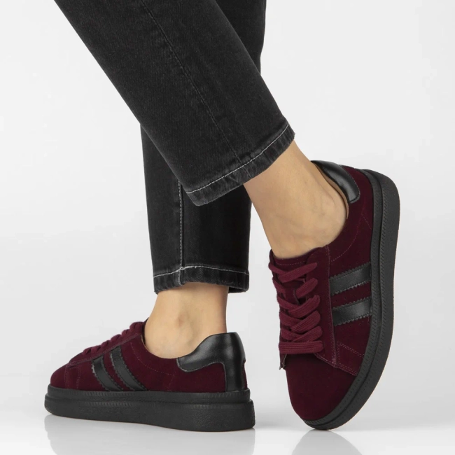 Skórzane sneakersy Filippo DP7981/26 BG bordowe