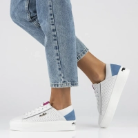 Skórzane półbuty na platformie Filippo DP6031/24 WH białe