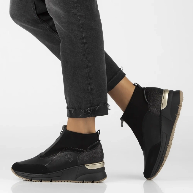 Sneakersy Rieker N6361-00 czarne