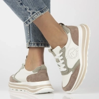 Skórzane sneakersy Filippo DP6787/25 WH BE biało beżowe