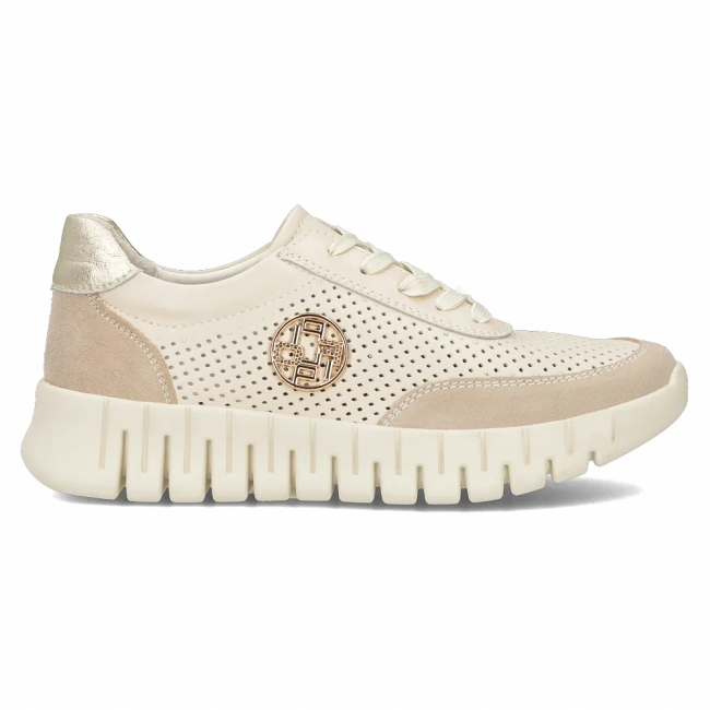 Leather sneakers Filippo DP6034/24 BE beige