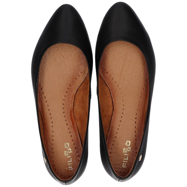 Skórzane baleriny Filippo 04100 czarne