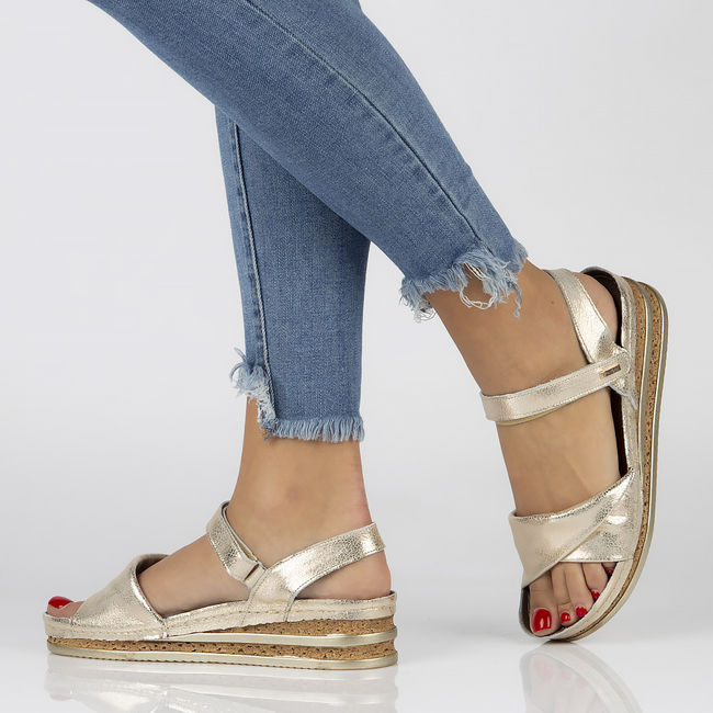 Leather sandals Filippo 50096 gold