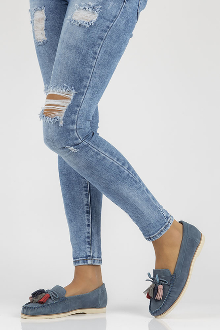 Skórzane mokasyny Filippo DP3512/22 NV granatowe