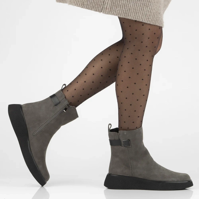 Leather ankle boots DBT6387/24 GR grey