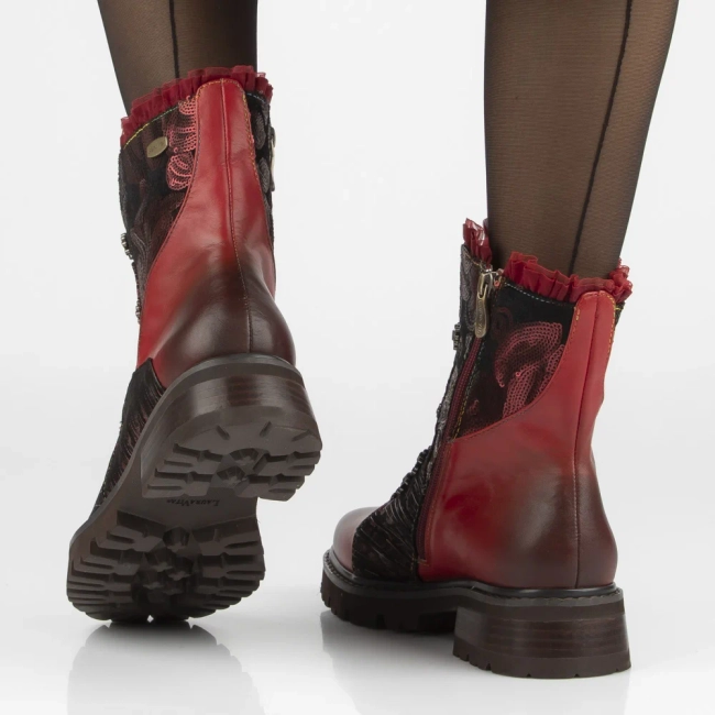 Leather ankle boots Laura Vita kouleo16 red