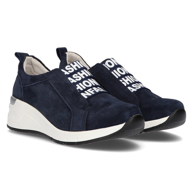 Skórzane Sneakersy Filippo DP2053/21 NV granatowe