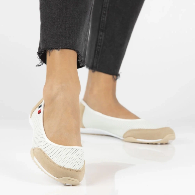 Leather shoes Filippo DP142/24 WH BE white beige