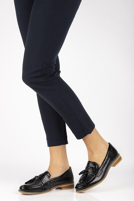 Skórzane mokasyny Filippo DP2161/21 BK czarne