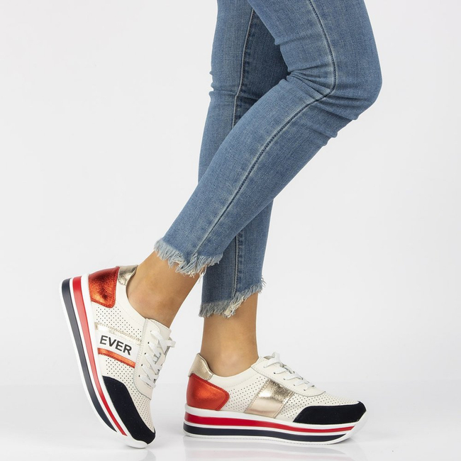 Leather Sneakers Filippo DP1414/21 WH white