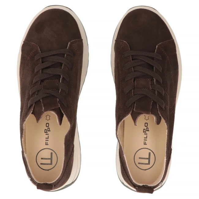 Skórzane sneakersy Filippo DP7959/26 D BR brązowe