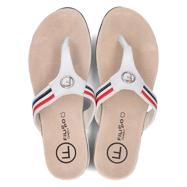 Skórzane japonki Filippo DK2327/21 WH białe