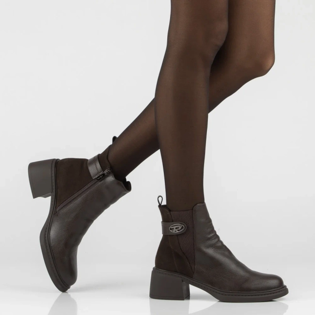 Leather heeled ankle boots Filippo DBT8042/26 D BR brown