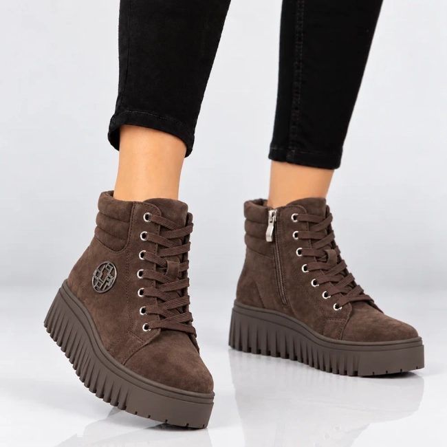 Leather platform ankle boots Filippo DBT8265/26 D BR brown