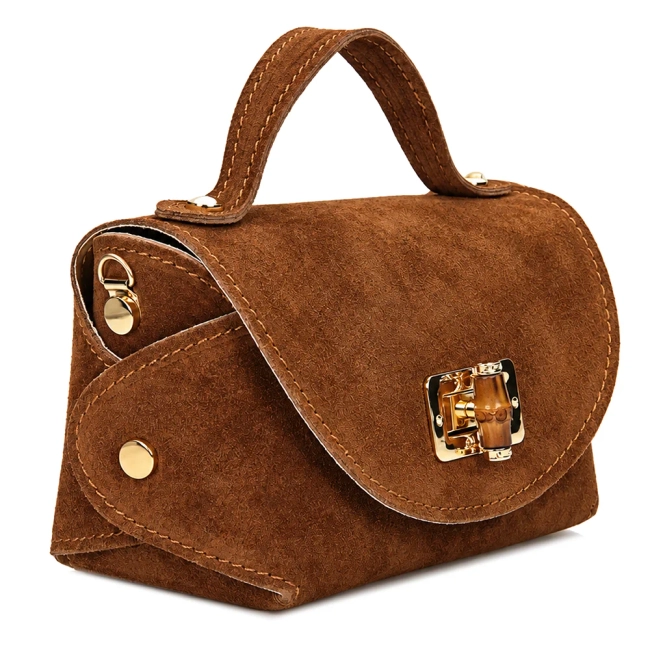Light brown leather handbag Toscanio G66