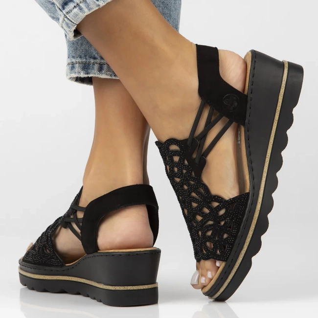 Sandały Rieker 67465-00 czarne