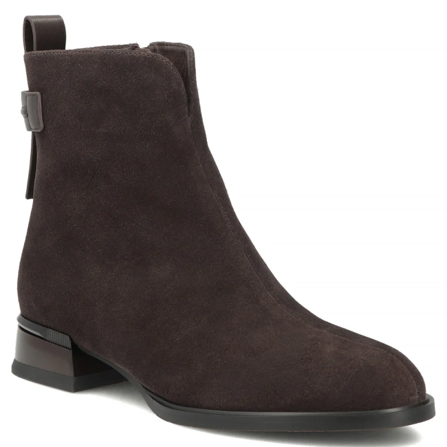 Skórzane botki na obcasie Filippo DBT8182/26 D BR brązowe