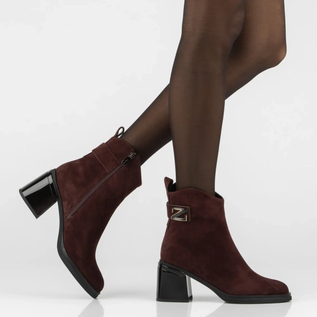 Leather heeled ankle boots Filippo DBT8024/26 BG burgundy