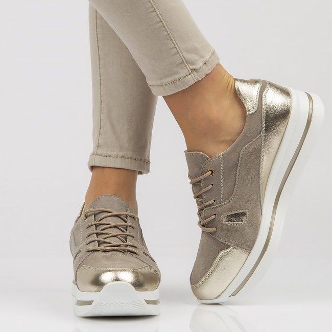 Skórzane sneakersy Filippo DP3407/21 BE Beżowe