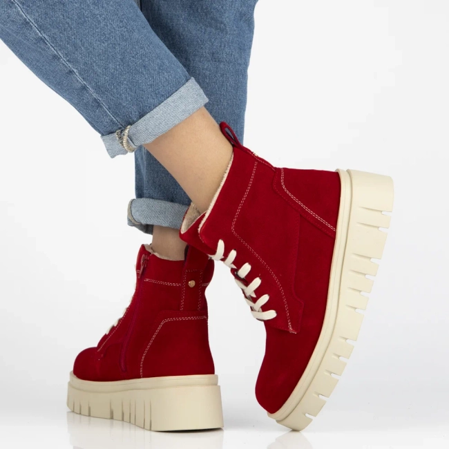 Leather ankle boots Filippo DBT7267/25 RD red