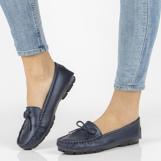 Leather loafers Filippo DP004/21 NV navy blue
