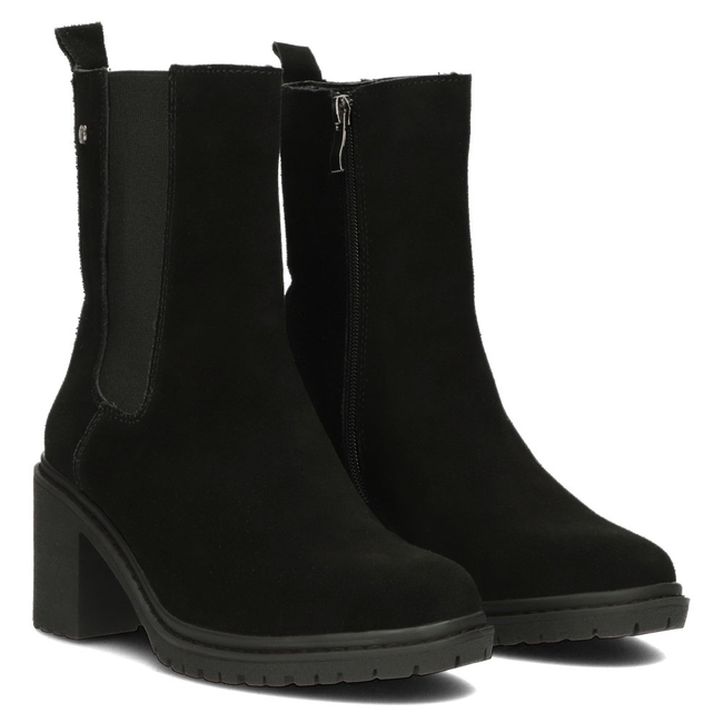 Skórzane botki na obcasie Filippo DBT4183/22 BK czarne