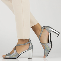 Sandały na słupku Filippo DS4632/23 SI srebrne