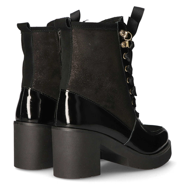 Leather ankle boots Filippo 077/Z black velor P7