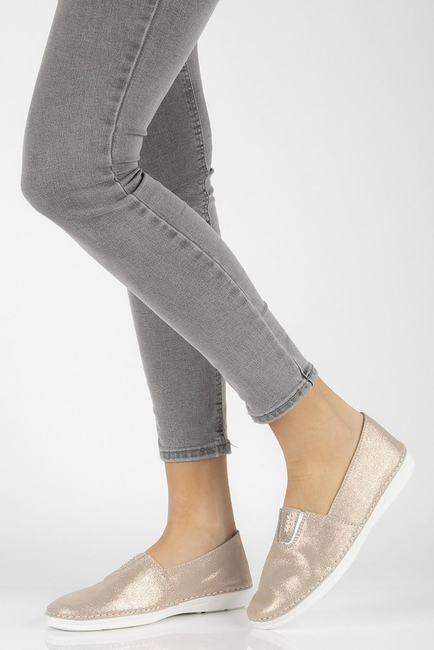 Skórzane półbuty slip-on Filippo DP2134/21 GO złote