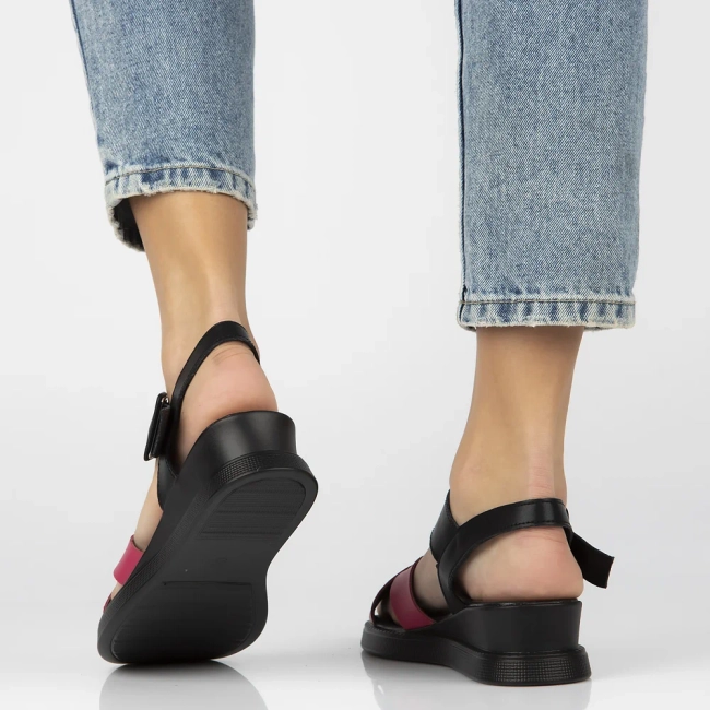 Leather sandals Filippo DS6874/25 FH black and pink