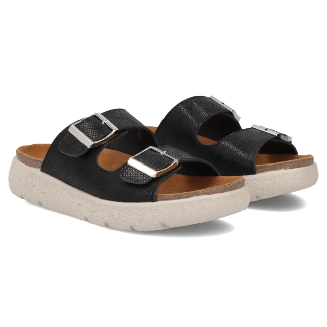 Skórzane klapki Filippo DK7925/26 BK czarne