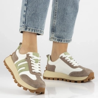 Leather sneakers Filippo DP6743/25 WH BE white beige