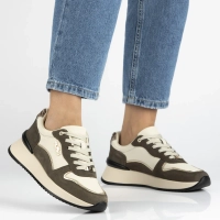 Leather sneakers Filippo DP7103/25 WH BR white brown