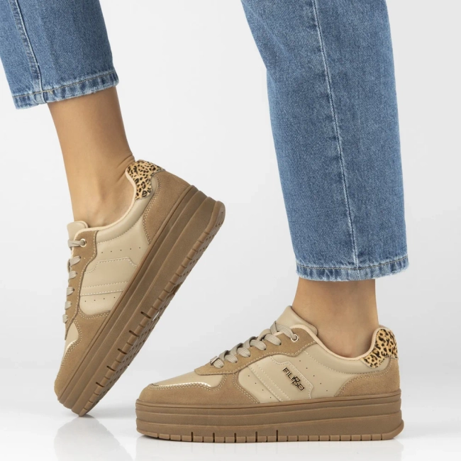 Skórzane sneakersy Filippo DP7102/25 BE beżowe