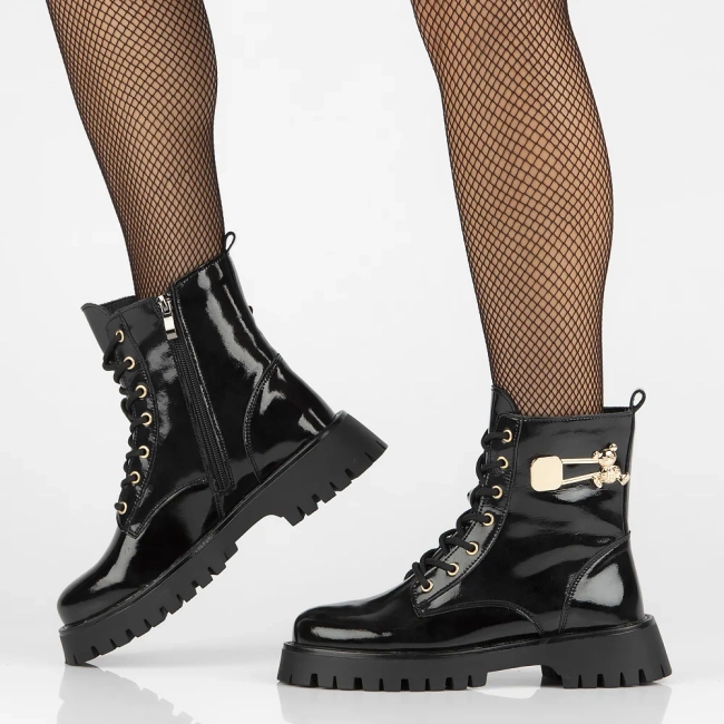 Leather boots Filippo DBT6428/24 BK black