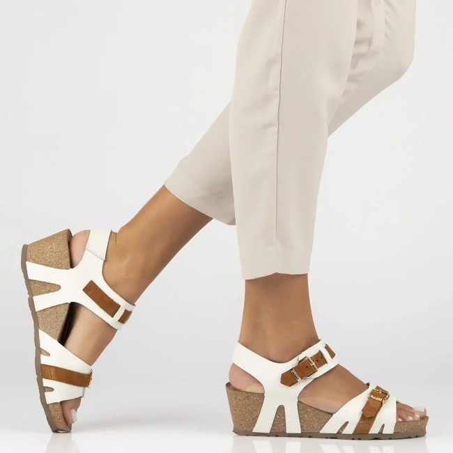Leather sandals Yokono CADIZ-254 OPAK/SERR HISE white