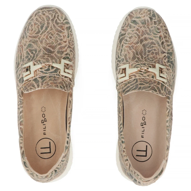 Leather loafers Filippo DP7656/26 BE MLT beige