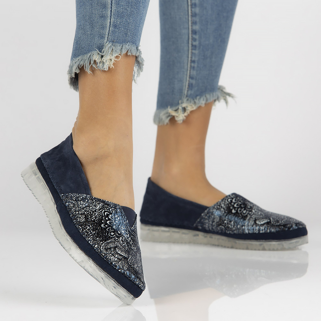 Leather shoes Filippo DP2147/22 NV navy blue