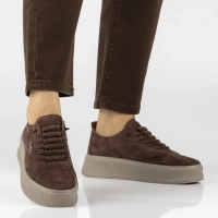 Skórzane sneakersy Filippo DP8343/26 D BR ciemnobrązowe