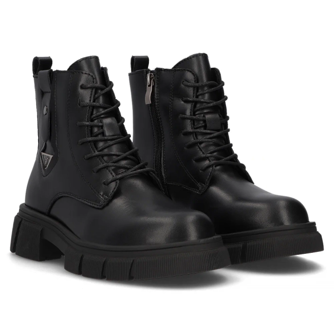 Leather ankle boots DBT6373/24 BK black