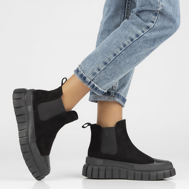 Botki na platformie Filippo DBT4240/22 BK czarne