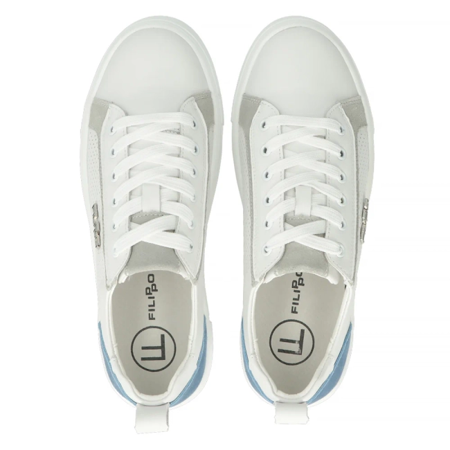Leather sneakers Filippo DP6040/24 BL GR white blue