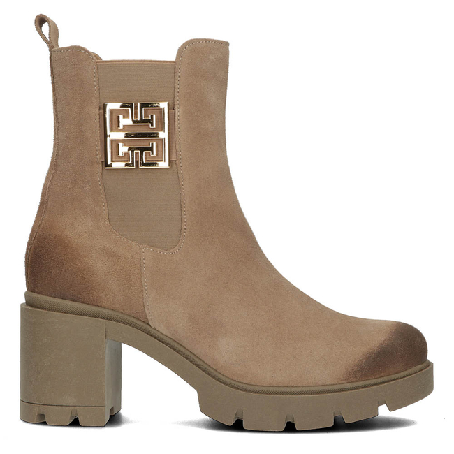 Skórzane botki na obcasie Filippo 60396 Taupe
