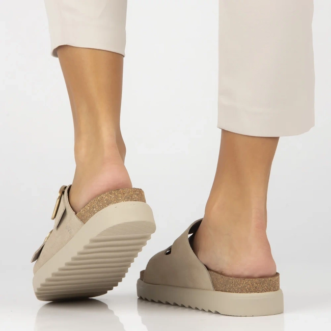 Leather slippers Yokono TUNEZ-130 SERRAJE CRUDO beige