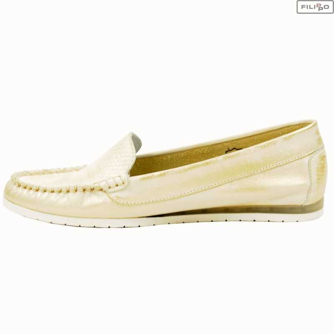 Mokasyny LEMAR 10006 przecierane złoto+gad 8022686
