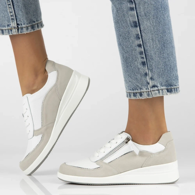 Skórzane Sneakersy Filippo DP6209/24 WH białe