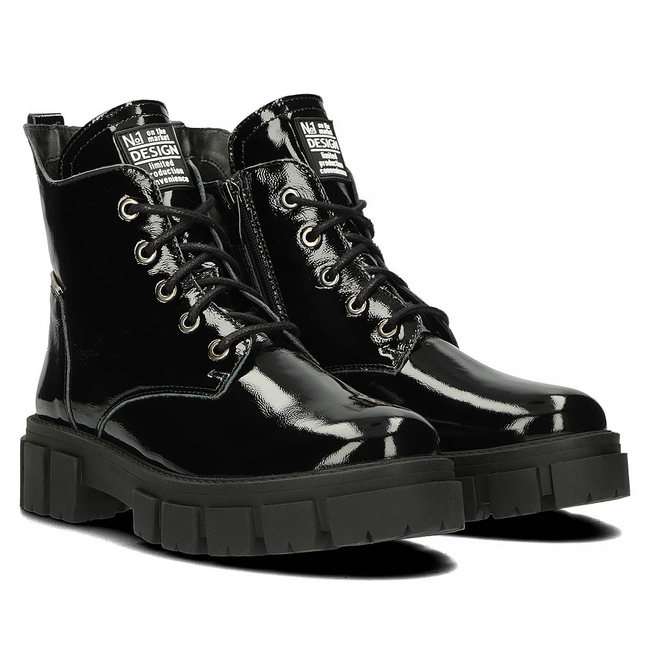 Leather boots Filippo 572 black lacquered