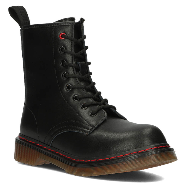 Skórzane glany Filippo GL429/22 BK RD czarne